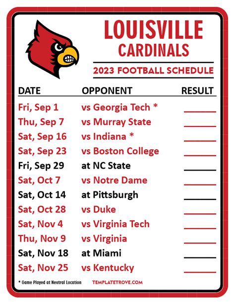 louisville 2023 football schedule